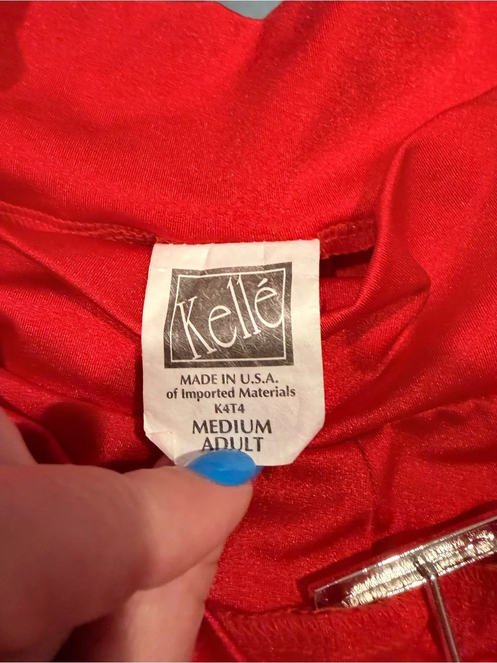 Kellé 3-Piece Red Dance Costume Adult Medium Mesh Crop Top & High-Waisted Shorts